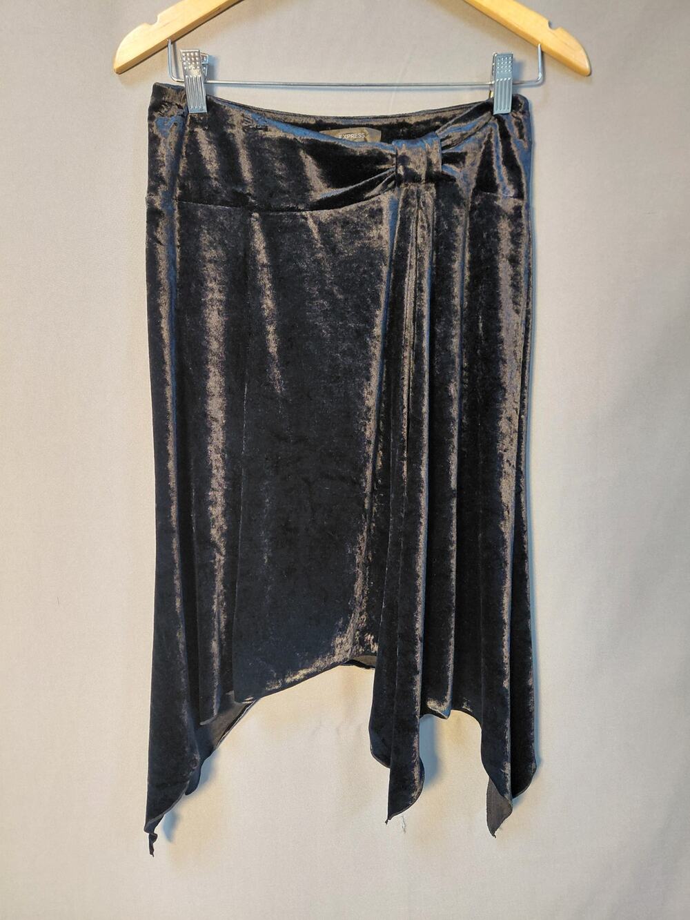 Express Rayon Blend Black Asymmetrical Skirt Women Size XS